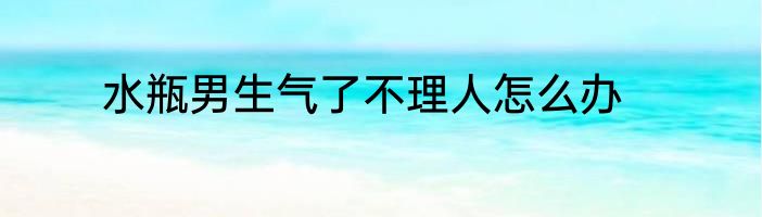 水瓶男生气了不理人怎么办