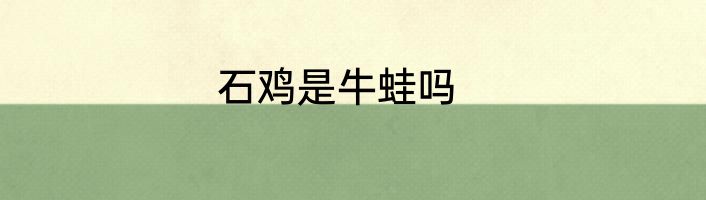 石鸡是牛蛙吗