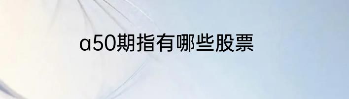 a50期指有哪些股票
