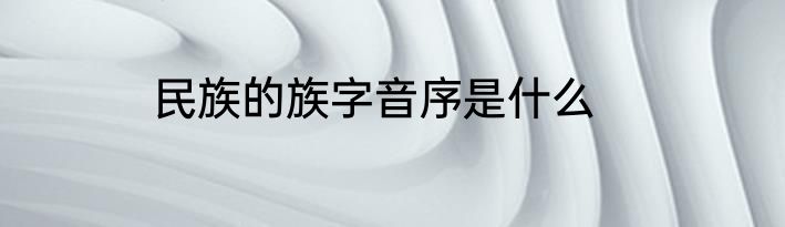 民族的族字音序是什么
