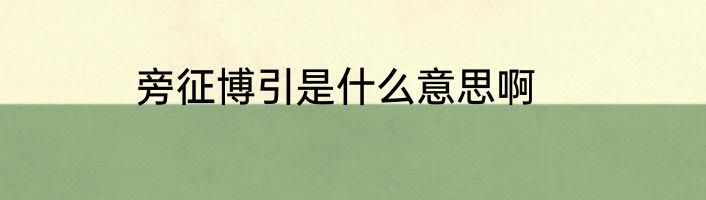 旁征博引是什么意思啊