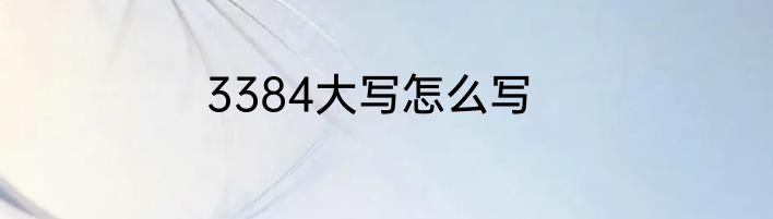 3384大写怎么写