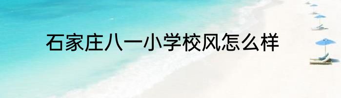 石家庄八一小学校风怎么样