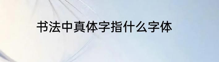 书法中真体字指什么字体