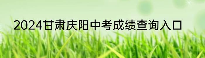 2024甘肃庆阳中考成绩查询入口