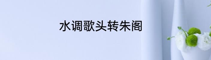 水调歌头转朱阁