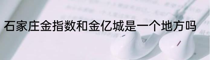 石家庄金指数和金亿城是一个地方吗
