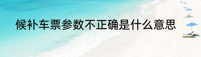 候补车票参数不正确是什么意思