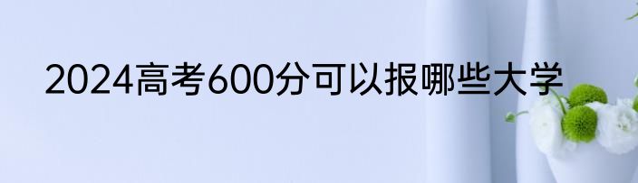 2024高考600分可以报哪些大学