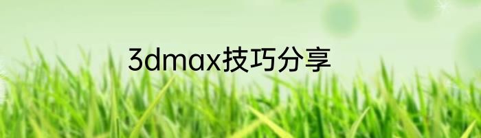3dmax技巧分享
