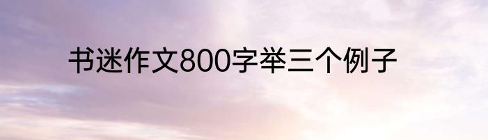 书迷作文800字举三个例子