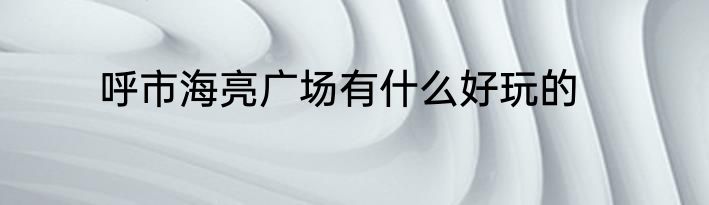 呼市海亮广场有什么好玩的