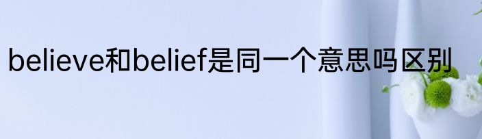 believe和belief是同一个意思吗区别