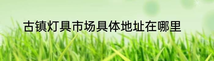 古镇灯具市场具体地址在哪里