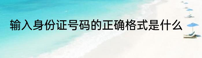 输入身份证号码的正确格式是什么