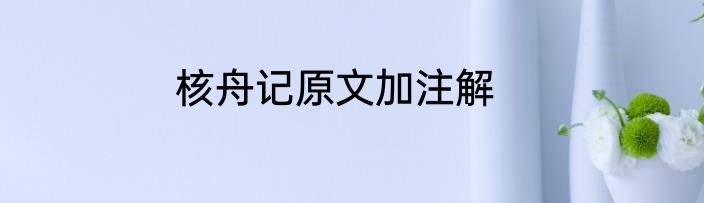 核舟记原文加注解