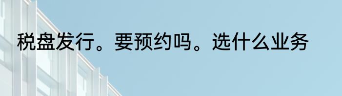 税盘发行。要预约吗。选什么业务