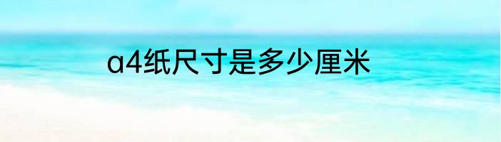 a4纸尺寸是多少厘米