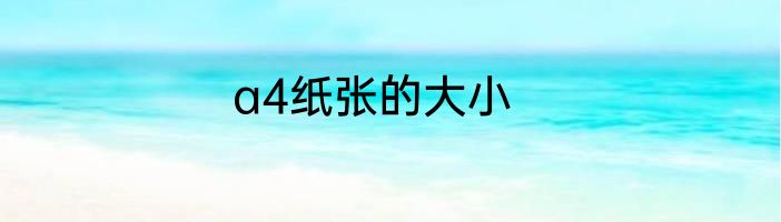 a4纸张的大小
