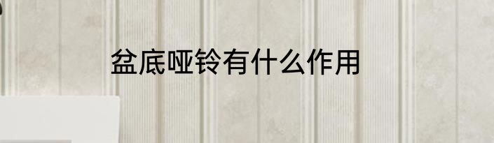 盆底哑铃有什么作用