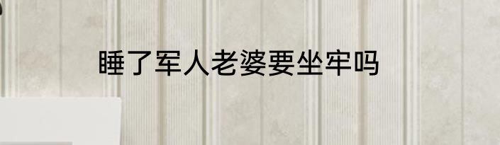 睡了军人老婆要坐牢吗