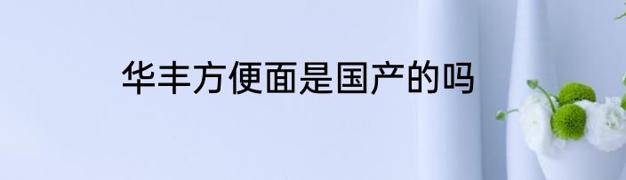 华丰方便面是国产的吗