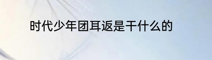 时代少年团耳返是干什么的