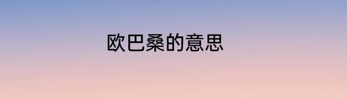 欧巴桑的意思