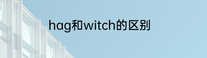 hag和witch的区别