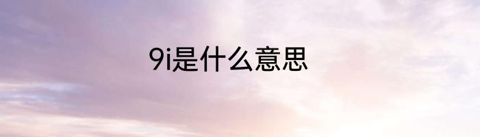 9i是什么意思
