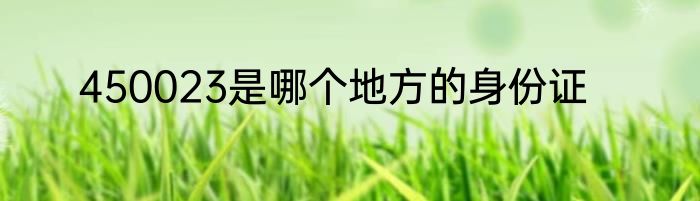 450023是哪个地方的身份证