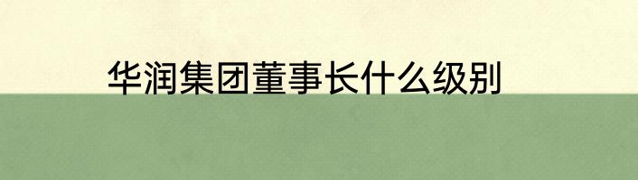 华润集团董事长什么级别