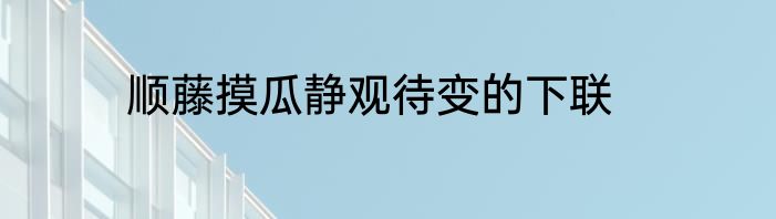 顺藤摸瓜静观待变的下联
