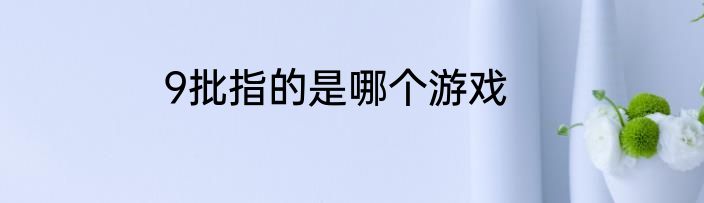 9批指的是哪个游戏