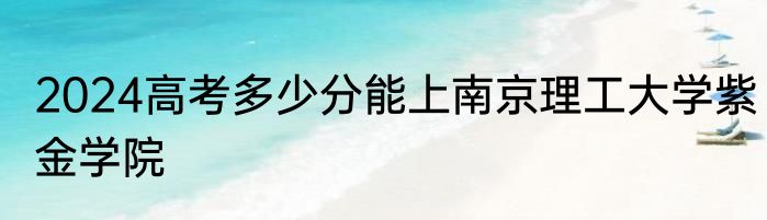 2024高考多少分能上南京理工大学紫金学院