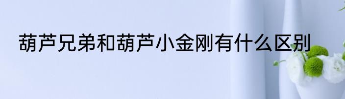 葫芦兄弟和葫芦小金刚有什么区别