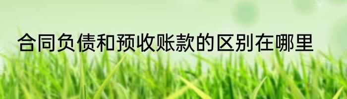 合同负债和预收账款的区别在哪里