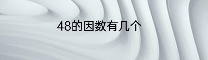 48的因数有几个