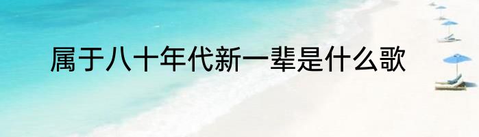 属于八十年代新一辈是什么歌