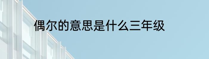 偶尔的意思是什么三年级