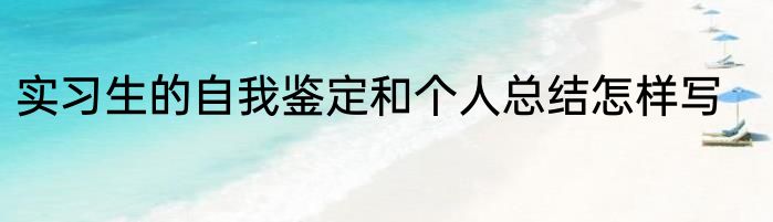 实习生的自我鉴定和个人总结怎样写