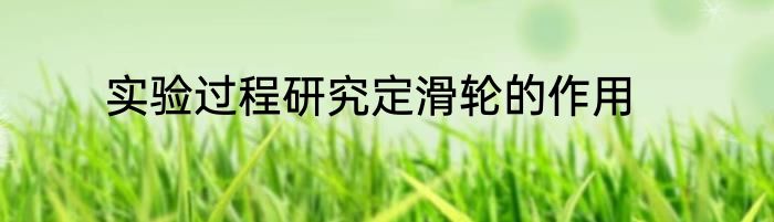 实验过程研究定滑轮的作用