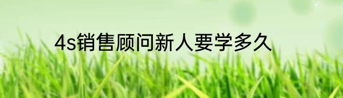 4s销售顾问新人要学多久