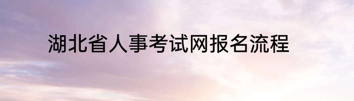 湖北省人事考试网报名流程
