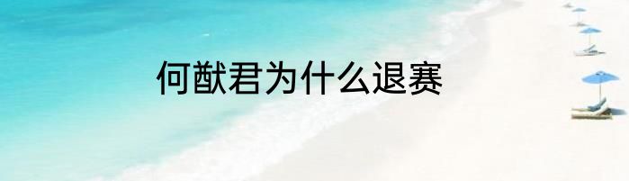 何猷君为什么退赛