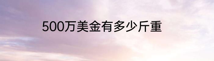 500万美金有多少斤重