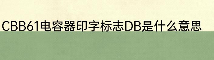 CBB61电容器印字标志DB是什么意思