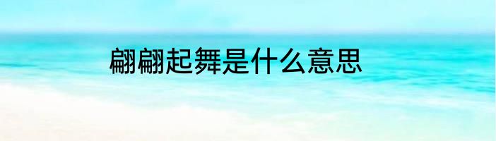 翩翩起舞是什么意思