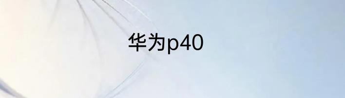 华为p40