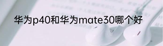 华为p40和华为mate30哪个好